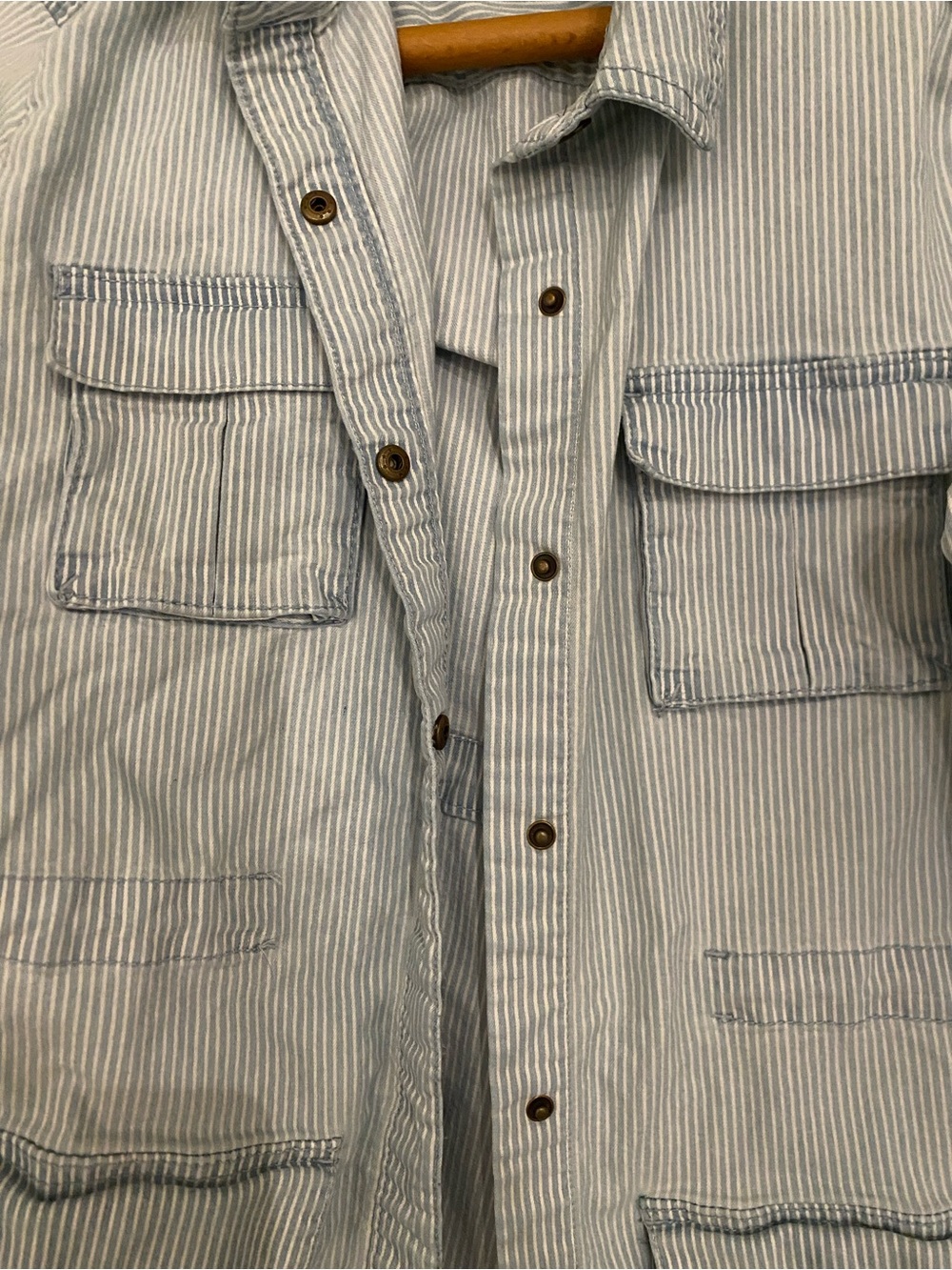 Universal Thread Light Blue Striped Field Jacket - Picture 3 of 4